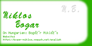 miklos bogar business card